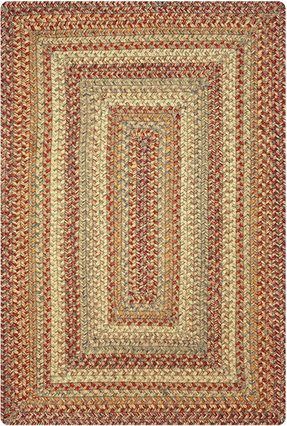 Homespice Harvest Premium Jute Braided Area Rug, 2x6' Rectangular Hall Runner Beige - Tan - Red, Natural Jute Yarn Rustic, Country, Primitive, Farmhouse Style - 30 Day Risk Free Purchase