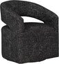 OSP Home Furnishings Devin Modern Upholstered Swivel Accent Barrel Chair, Midnight
