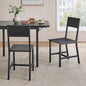 VASAGLE Dining Chair Set of 2, Rustic Wood Chairs with Metal Steel Frame, Easy to Assemble, Comfortable Seat, Modern Farmhouse Chair for Kitchen, Bedroom, Living Room, Charcoal Black and Ink Black