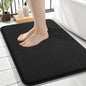 OLANLY Thick Memory Foam Bath Mat Rug 24x16, Extra Soft Absorbent Bathroom Rug, Quick Dry Bath Mats, Non-Slip, Machine Washable Carpet for Bathroom, Tub and Shower, Home Decor Accessories, Black