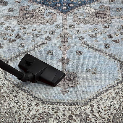 Keen Home Design 3x5 Rug - Machine Washable Entry Rug with Non-Slip Backing, Ideal for Enteryway, Kitchen, Bathroom, Laundry Room - Vintage, Easy Clean, Durable, Low Pile Rug - (3' x 5')
