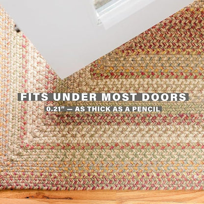 Homespice Harvest Premium Jute Braided Area Rug, 22" x 72" Rectangular Hall Runner Beige - Tan - Red, Natural Jute Yarn Rustic, Country, Primitive, Farmhouse Style - 30 Day Risk Free Purchase