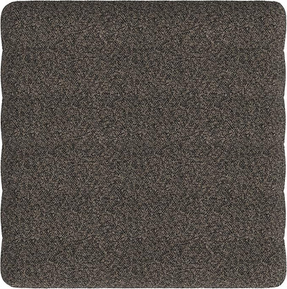HomePop Modern Channel Tufted Ottoman Home Décor|Ottoman for Living Room & Bedroom - Dark Brown Boucle