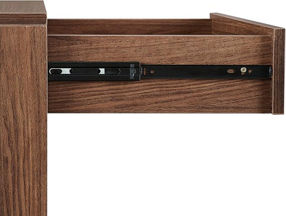 Crosley Furniture Liam End Table and Record Player Stand with Storage for Vinyl Records, Walnut