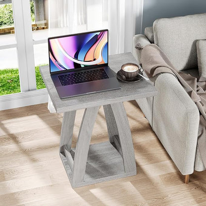 End Tables Living Room Set of 2. Side Tables Living Room. Side Table Beside Sofa. Modern End Table for Home. Grey End Tables Set of 2