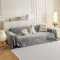 MYSKY HOME Couch Cover Sofa Cover for 2 Cushion Couch, Non-Slip Soft Sofa Slipcover Protector, Sofa Covers Washable, Couch Covers for Sectional Sofa, Sofa Towel for Pet Cat Dog, 71" x 118", Grey