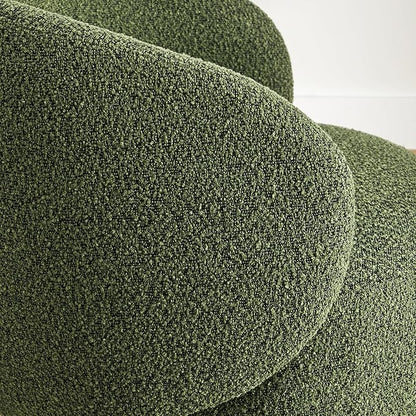 Swivel Accent Chair Round Barrel Armchair Upholstered Performance Fabric for Living Room Bedroom Waitingroom,2 Box,Moss Green