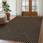 Lahome Modern Geometric Outdoor Easy Jute Rug, 5x7 Patio Living Room Rug Large Black Carpet for Bedroom, Farmhouse Washable Indoor Outdoor Carpet for Dining Room Backyard Deck