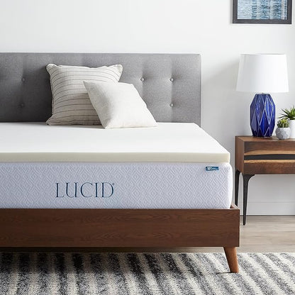 LUCID 2 Inch Traditional Foam Mattress Topper - Hypoallergenic - Ventilated - Conforming Support – TwinXL