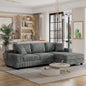 Eafurn Convertible L Shaped Modular Sectional Sofa Couch, 5 Seater Corduroy Upholstered Corner Sofa Lounge Couch with Extra Wide Reversible Chaise Lounge and Headrest for Living Room