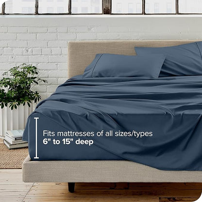 Bare Home Twin Sheet Set - 1800 Ultra-Soft Microfiber Twin Bed Sheets - Double Brushed - Deep Pockets - Easy Fit - Extra Soft - 3 Piece Set - Bedding Sheets & Pillowcases (Twin, Bering Sea)