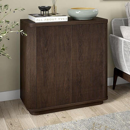 Henn&Hart 32" Wide Rectangular Accent Cabinet in Warm Brown, for Home, Living Room, Bedroom, Entertainment Room, Office