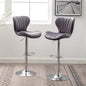 Roundhill Furniture Ellston Velvet Adjustable Swivel Barstools in Gray, Set of 2, Grey