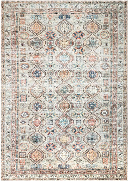 Keen Home Design 6x9 Rug - Machine Washable Area Rug with Non-Slip Backing, Ideal for Living Room, Dining Room, Bedroom - Vintage, Easy Clean, Durable, Low Pile Rug - (6' x 9')