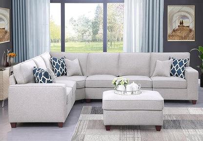 Devion Furniture Philly Sectional Modular Sofa with Ottoman for Living Room, Apartment, Bedroom, Office, Dorm
