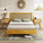 Bme Nipe 14 Inch Bohemian Bed Frame with Adjustable Woven Headboard - Rustic & Vintage Unique Style with Acacia Wood - No Box Spring Needed - Easy Assembly - Full, Natural