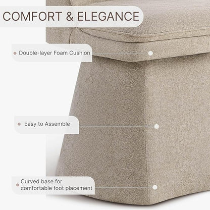 Swivel Dining Chairs Modern Desk Chair Upholstered Linen Fabric Side Chair for Kitchen Dining Room Bedroom,Khaki,1 Box