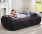 Hobestluk 6FT Bean Bag Chairs Adult Bean Bag with Portable Handle Comfy Large Bean Bag Lounge Chair with Removable Cover for Living Room Bedroom (Stripe Dark Grey, 6FT)