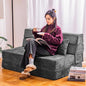 Folding Sofa Bed, Convertible Sleeper Chair with Pillow, High Density Memory Foam Fold Out Couch, Foldable Mattress Futon Sofa for Living Room/Dorm/Guest Use/Apartment/Home Office