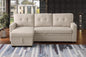 Devion Furniture Meridian 4-in-1 Convertible L Shaped Couch with Pull Out Bed and Storage, Sectional Sleeper Sofa with Reversible Chaise for Living Room, Apartment, Bedroom, Office