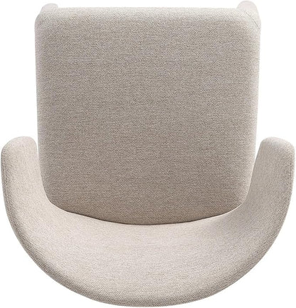 Manhattan Comfort Conrad Mid Century Modern Dining Chairs Woven Tweed Upholstered Kitchen Furniture with Contoured Back, Foam Padding & Metal Legs, Set of 4, Wheat