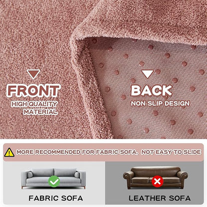 MYSKY HOME Pink Sofa Cover Couch Covers for Sofa, Pet Couch Cover, Reclining Loveseat Covers for 2 Cushion Couch, Thick Durable Non Slip Couch Covers for Furniture Washable, 71"x118"