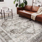 Washable Area Rug 8'x10' Deep Khaki Retro Boho Design Non-Shedding Non-Slip Easy Care Ideal for High Traffic Areas in Living Room Bedroom Office Coffee Table Kitchen Large Carpet