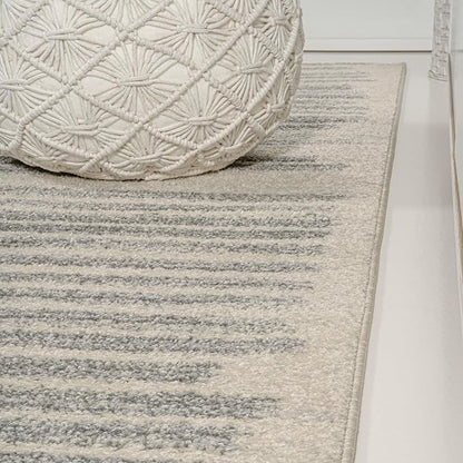 JONATHAN Y Khalil Modern Berber Stripe Cream/Gray Indoor Area Rug, 3x5, Contemporary, Bohemian, Easy-Cleaning for Living Room, Bedroom, Kitchen, Pet Friendly, Non-Shedding (MOH207C-3)