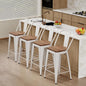 Changjie Furniture 30 Inches Metal Barstools Set of 4 Counter Height Bar Stools Industrial Stools with Backs High Back Chairs for Kitchen Island (30 Inch, White)