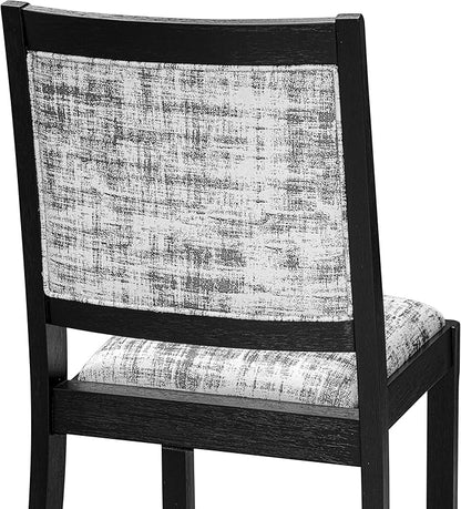 East West Furniture LGX29-BLK-30 -9 Piece Dining Set Includes a Rectangular Kitchen Table with Black Tabletop and 8 Stackable Polyester Fabric Chairs, Black