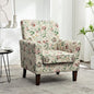 Container Furniture Direct Contemporary Accent Arm Chair with Birch Wood Frame and Velvet Upholstery, Armchair for Office and Living Room Decor, Removable Cushions, 04 Printed Fabric