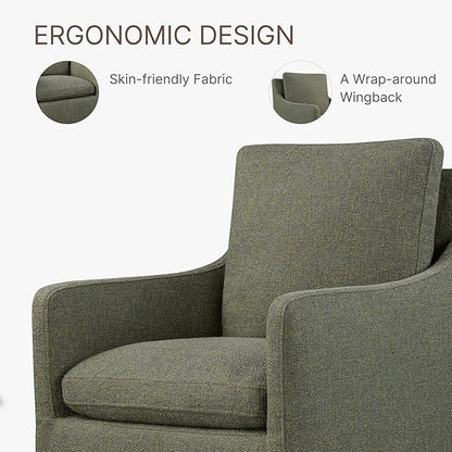 Upholstered Dining Chairs with Casters No Assembly Modern Accent Armchair with Rollers for Diningroom Bedroom Livingroom Reading Room,Green,2 Boxs
