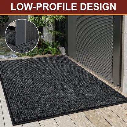 Vicwe Indoor Outdoor Door Mat,4'x8' Heavy Duty Front Door Mat, Non-Slip Washable Doormats Entrance Mats, Dirt Resistant and Absorbent Doormat, Commercial Outdoor Entrance Floor Mat for Home Office