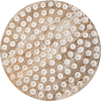 SEI Furniture Campti Round Accent Table, White