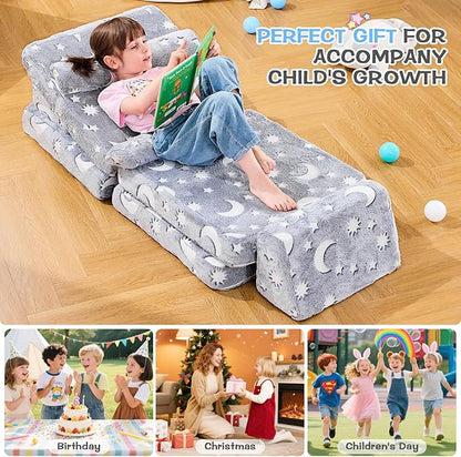 IFNOW Modular Kids Play Couch,Toddler Couch Kids Sofa,Child Sectional Sofa,Bedroom and Playroom Furniture for Toddlers,Convertible Foam and Floor Cushion for Boys and Girls,Glow in The Dark,Star