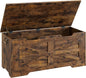 GarveeHome 39.4" Storage Chest, Toy Chest With Lids, Entryway Storage Bench with Safety Hinge, Wooden Storage Trunk, Supports 350 Lb, for Living Room, Bedroom, Rustic Brown