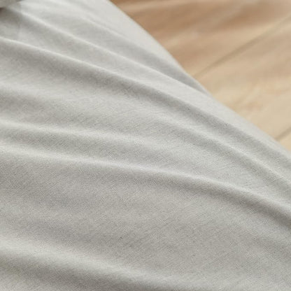 BESTOUCH Duvet Cover Set 100% Washed Cotton Linen Feel Super Soft Comfortable Chic Lightweight 3 PCs Home Bedding Set Solid Light Grey King