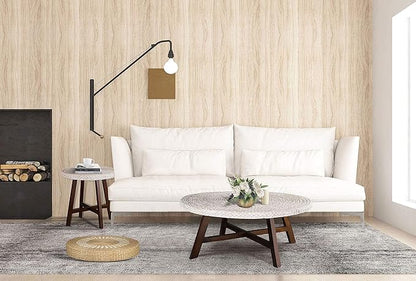 Round Coffee Table,RANDEFURN Seagrass Coffee Tables,Pine Wood X Base Frame Cocktail Table, Easy Assembled, Multiple Sizes for Living Room, Solid Wood Table,32 x 17 Inches,Whitewash