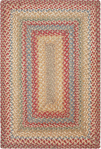 Homespice Azalea Multicolor Braided Area Rugs, Jute, 8x10' Rectangle - Perfect Country Primitive Decor for Dining Room, Bedroom, Everywhere