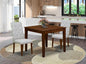 East West Furniture OXEL3-AWA-05 3 Piece Dining Room Table Set Contains a Square Dinette Table and 2 Upholstered Chairs, 36x36 Inch, Antique Walnut