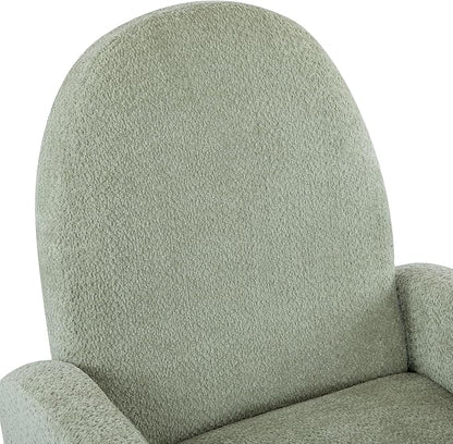 Christopher Knight Home Sidney Boucle Fabric Upholstered 360° Swivel Chair, Push-Back Recliner, Solid Wood Glider Recliner with Rotation, Living Room Lounge Chair, Adjustable Backrest, Greyish Green