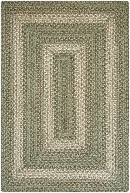 Grassland Green Small Braided Rugs, 2x3' Rectangle - Handmade with Jute, Warm Country Rustic Decor, Perfect for Bathrooms and Entryways - Durable and Easy to Clean