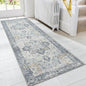 GENIMO Runner Rug 2'6''x8, Non Slip Vintage Hallway Runner Rugs, Low Pile Lightweight Machine Washable Mat for Hallway, Entryway, Bedroom, Kitchen and Corridor, Blue