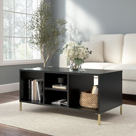 Bush Home Essence Coffee Table with Storage, Living Room Furniture, Essence Collection, Black Stipple
