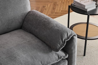 Ball & Cast 38" Oversized Chenille Lounge Chair,Reading Armchair with Thick Comfort Cushions,High Back Support & Wide Seat,Perfect Accent Chair for Modern Living Room,Bedroom,Grey