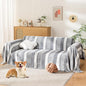 Boho Couch Cover, Sofa Covers for 3 Cushion Couch, Couch Cover for Dogs Washable Sectional Couch Covers L Shape Furniture Protecto (1# Grey, 71" x 134")