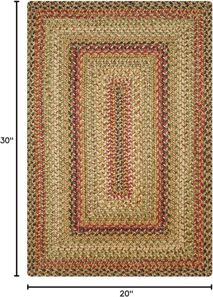 Kingston Country Kitchen Rugs 20x30– A Jute Braided Multi Color Rug to Use in Kitchen, Entryway, and Bathroom