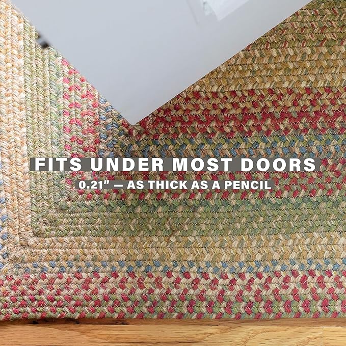 Homespice Azalea Multicolor Braided Area Rugs, Jute, 8x10' Rectangle - Perfect Country Primitive Decor for Dining Room, Bedroom, Everywhere