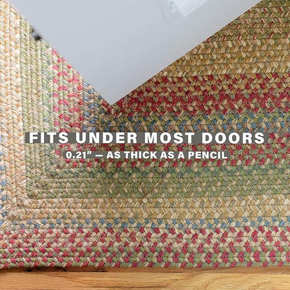 Homespice Azalea Multicolor Braided Area Rugs, Jute, 8x10' Rectangle - Perfect Country Primitive Decor for Dining Room, Bedroom, Everywhere