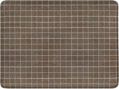 Home Decor | Dinah Collection Modern Storage Ottoman | Ottoman with Storage for Living Room & Bedroom(Brown Windowpane Fabric)